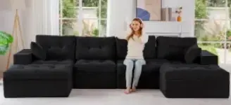 Up to 68% Off Living Room Furniture – MAXYOYO 132″ U Shaped Modular Sectional Sofa for $670