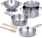 Melissa & Doug 8-Piece Stainless Steel Pots & Pans Play Kitchen Set for $11.75