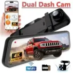 Mirror 9.66″ Dual Dash Camera with 5G WiFi & APP for Cars – Now $86.93