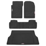 Motor Trend FlexTough Heavy Duty Black Rubber Car Floor Mats Set for $31.47