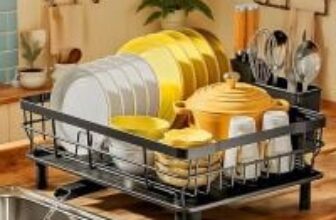 Moukabal 13″x17″ Stainless Steel Dish Rack with Swivel Spout for $22.68