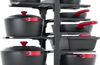 MUDEELA 8-Tier Pots and Pans Organizer for $25.99 – 28% Off
