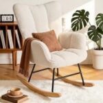 Newbulig Glider Ergonomic High Backrest Rocking Chair for $83.98