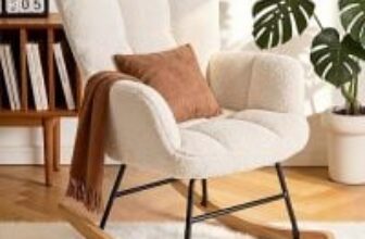Newbulig Glider Ergonomic High Backrest Rocking Chair for $83.98