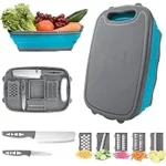 Ninger 9-in-1 Collapsible Chopping Board with Colander for $11.11