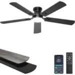 Ohniyou 52″ Low Profile Brushless Motor Ceiling Fan Light with Remote for $59.99