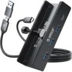 Orico 4-Port USB Desk Clamp Hub with USB-C and USB-A for $14.29