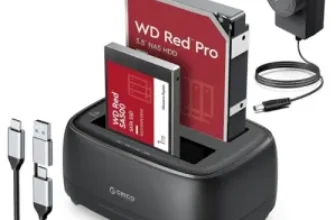 ORICO USB Type C to SATA 2 Bay Hard Drive Docking Station Cloner for $24