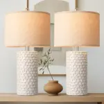 PARTPHONER 23″ Modern Ceramic Table Lamp Set for $39.98