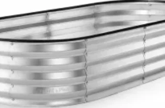 Plant & Plot 24″D x 48″W x 12″H Galvanized Outdoor Raised Garden Bed for $20