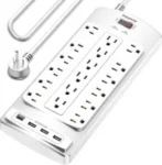 POWSAV 18-Outlet Surge Protector with USB Ports for $15