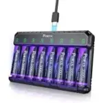 Powxs 8-Pack 3000mAh AA Rechargeable Batteries with Charger for $19.07