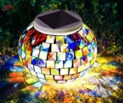 QiShi Solar Powered Mosaic Glass Ball Now $16
