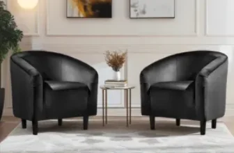 2-Pack Renwick Modern Upholstered Accent Chairs in Black Velvet for $157