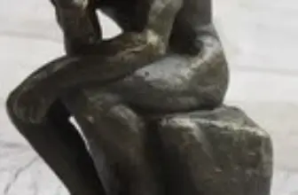 Rodin Thinker Sensual Male Bronze Sculpture Figurine for $74.50
