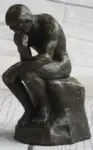 Rodin Thinker Sensual Male Bronze Sculpture Figurine for $74.50