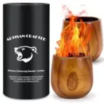 Seeykey 2-Pack Charred Wooden Bourbon Drinking Glasses for $11