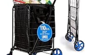 SereneLife Shopping Cart with Wheels – Now $53.99