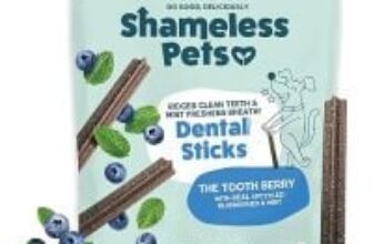 Shameless Pets Blueberry & Mint Dental Chews for Dogs – 8 Chews, 7.2oz for $3.20
