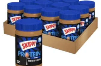 12-Pack of 16oz SKIPPY Chunky Protein Peanut Butter for $22