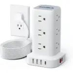 Smallrt 16.5FT Flat Plug Surge Protector Power Strip Tower for $17.99