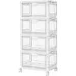 Snslxh 4-Tier 24Qt Portable Clear Storage Bins $27.99