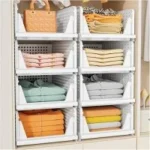 SNSLXH 5 Pack Stackable Closet Storage Baskets for $32.37