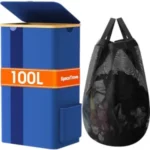 100L SpaceTrove Collapsible Laundry Basket with Lid & Pocket for $10