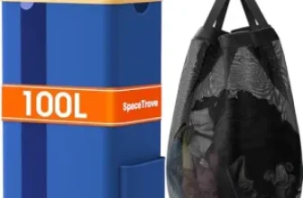 100L SpaceTrove Collapsible Laundry Basket with Lid & Pocket for $10