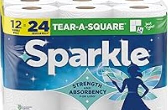 Sparkle Tear-A-Square Paper Towels – 12 Double Rolls for $13.97
