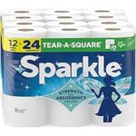 Sparkle Tear-A-Square Paper Towels – 12 Double Rolls for $13.97