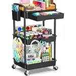 Sunally 3-Tier Rolling Cart with Drawer for $12.87
