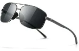 Sungait Men’s Polarized Rectangular Aviator Sunglasses for $6.39