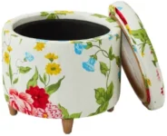 The Pioneer Woman Sweet Rose Round Storage Ottoman with Wood Tray Lid for $20