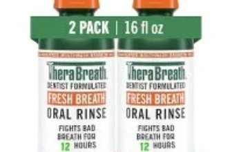 TheraBreath Fresh Breath Mouthwash 2-Pack (Rainforest Mint, Alcohol-Free) for $10.73
