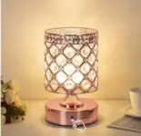 TOBUSA Crystal Cordless Table Lamp in Rose Gold for $22 – Up to 80% Off Home Decor
