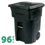 Toter 96 Gallon Black Rolling Trash Can for $33.00