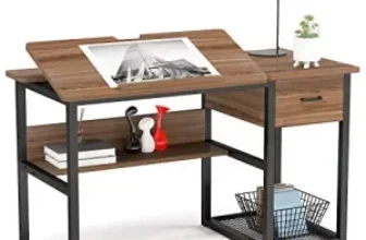 Tribesigns Drafting Table with Storage Drawer for $96