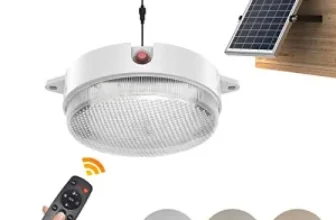 UPONUN Solar Ceiling Light with 4,400mAh Battery Now $19