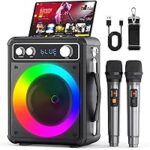 VOSOCO Portable Bluetooth Karaoke Speaker with 2 Microphones for $34.99
