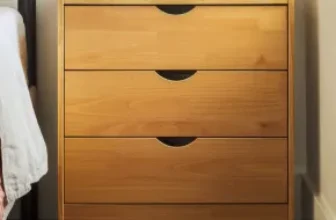 Walker Edison Declan 3 Drawer Nightstand in Caramel Brown for $64