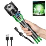 WdtPro 10000mAh Rechargeable Waterproof LED Flashlight with LCD for $16