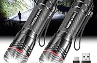 2-Pack WdtPro High Lumens Rechargeable LED Mini Tactical Flashlights for $8.79