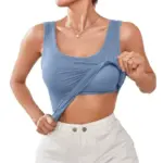 Women’s Ribbed Fitted Tank Top with Built-in Bra for $8.99