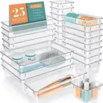 WOWBOX 25-Piece Clear Plastic Drawer Organizer Set for $13