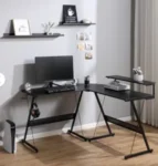 X Rocker L-Shaped Gaming Desk with Storage Shelves for $69