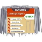 Yaneyrie 6″ Galvanized U-Shaped Garden Stakes – 100 Pieces for $9.99