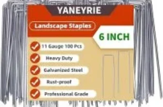 Yaneyrie 6″ Galvanized U-Shaped Garden Stakes – 100 Pieces for $9.99