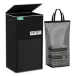 110L Zatocl Laundry Hamper with Lid and Washing Bag for $15