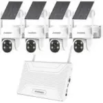 Zhxinsd PTZ 10Ch Ultra 4MP Wireless Outdoor Solar Security Camera Set for $146.99